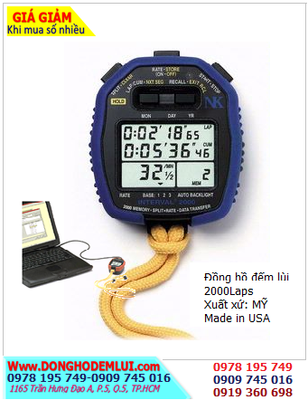 Đồng hồ bấm giây 2000Laps Stopwatch Interval 2000XC Track & Field Watch - Made in USA